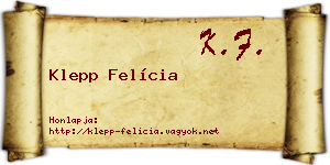 Klepp Felícia névjegykártya